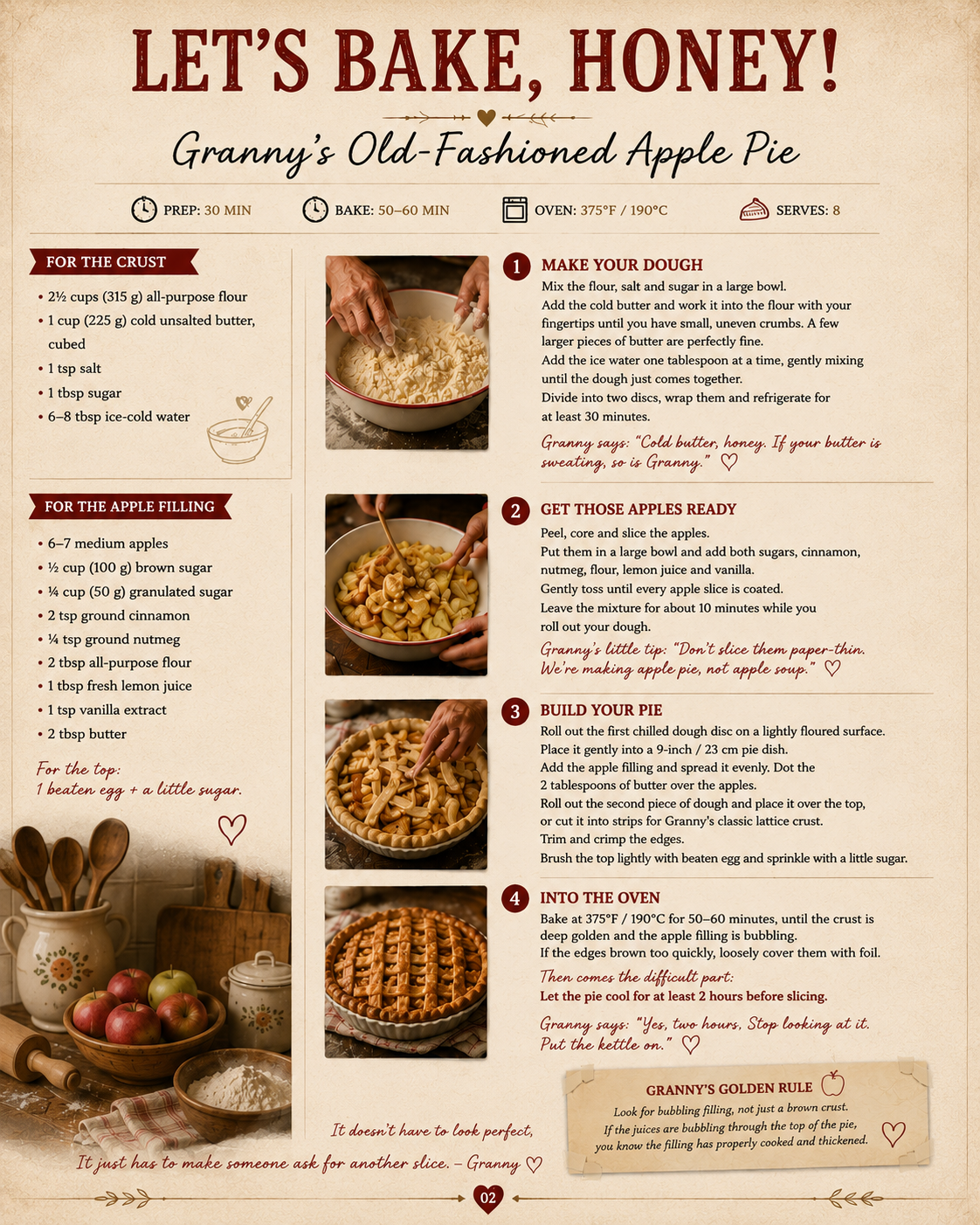 Recipe page: Granny's Old-Fashioned Apple Pie